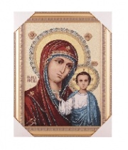 Гобеленовая икона с люрексом " Казанская Пресвятая Богородица " Гобеленовая икона с люрексом " Казанская Пресвятая Богородица "