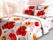 КПБ 1,5 спальное ТМ "Василиса" расцветка "Королевский мак"- оранжевый КПБ 1,5 спальное ТМ "Василиса" расцветка "Королевский мак"- оранжевый