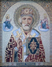 Гобеленовая икона с люрексом " Николай Чудотворец " Гобеленовая икона с люрексом " Николай Чудотворец "